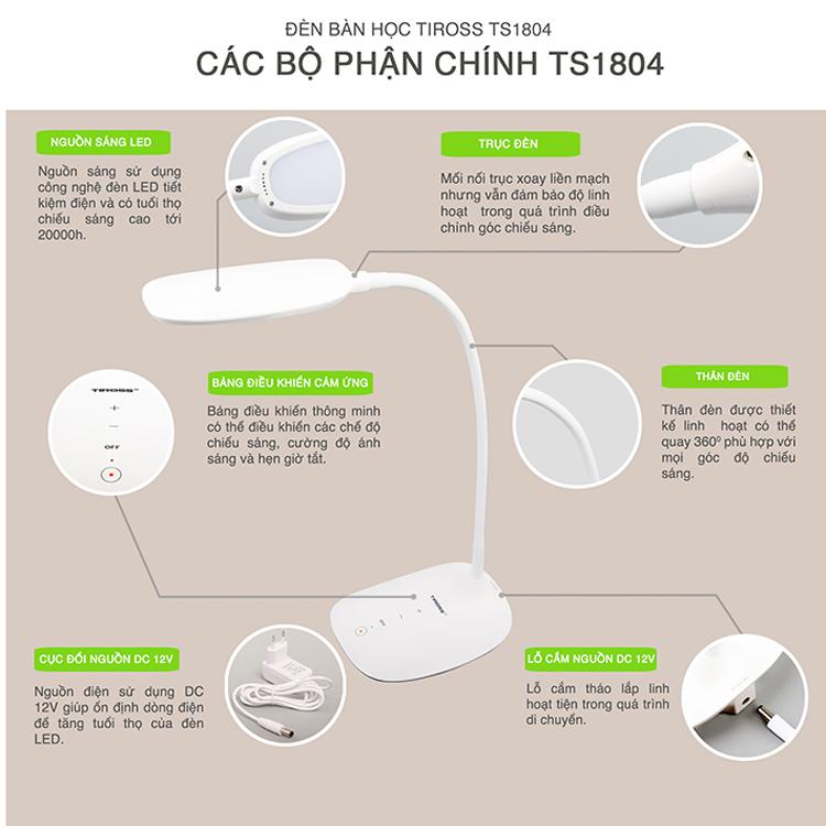 Đèn học chống cận Tiross TS1804