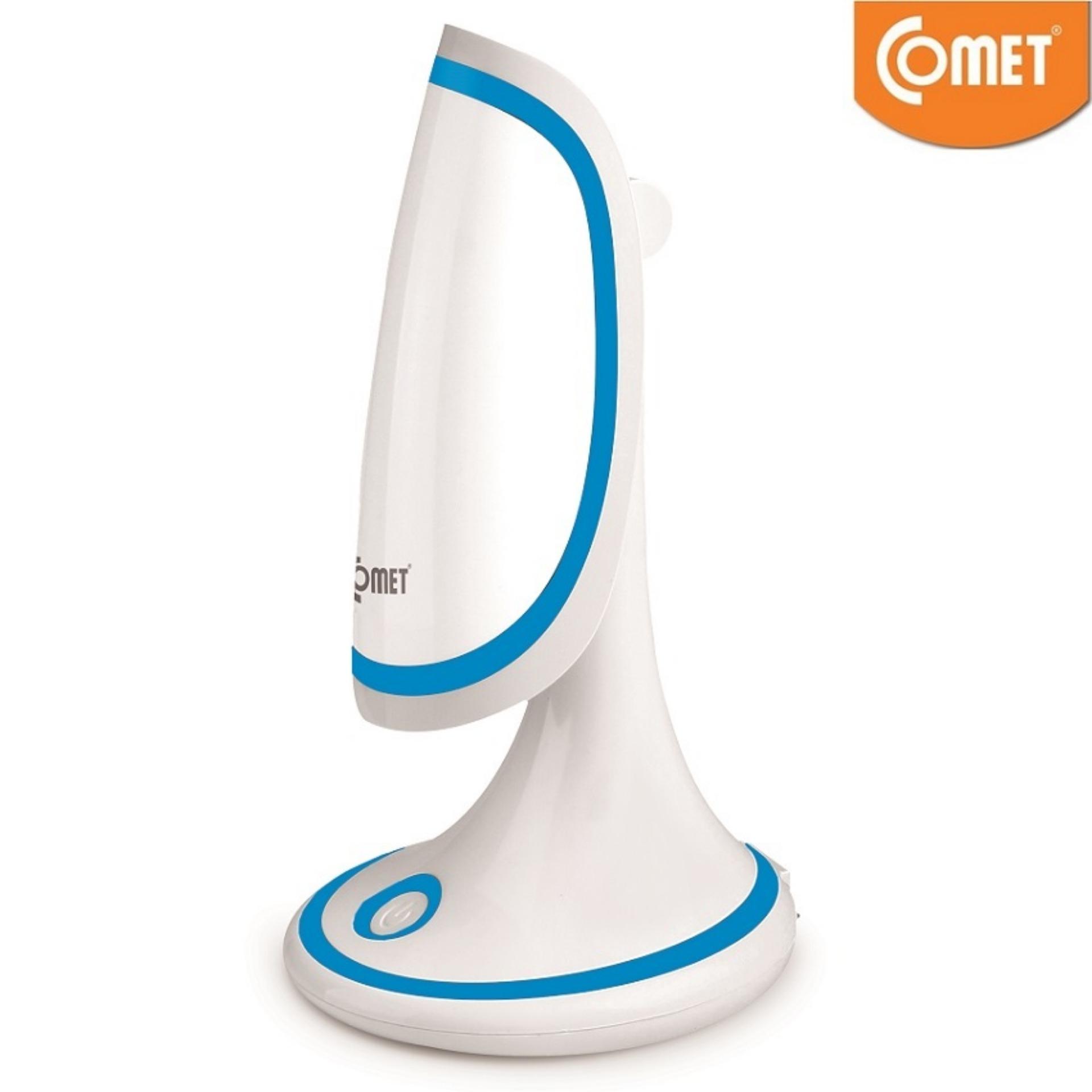 ĐÈN BÀN TÍCH ĐIỆN SẠC LED CẢM ỨNG COMET CT173 ( Trắng phối Xanh) ( N008 )
