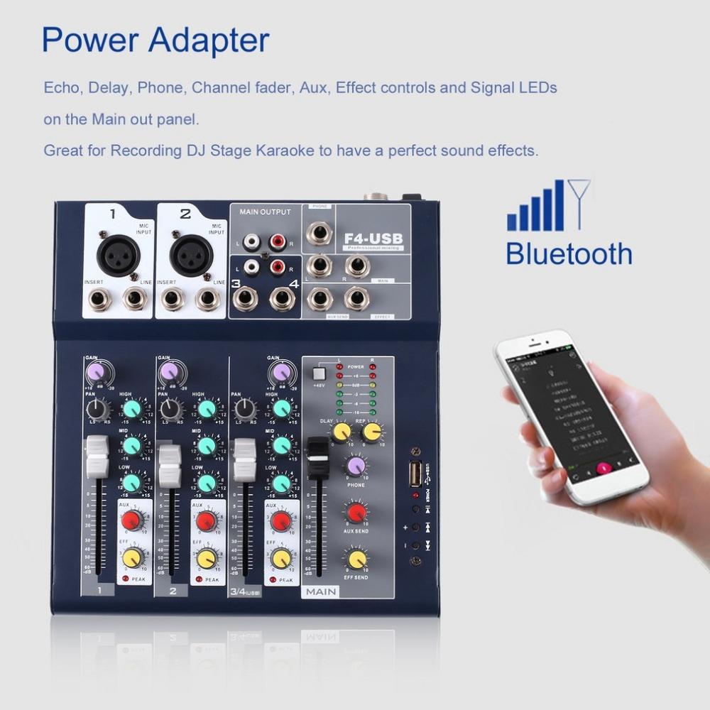 Bộ trộn âm thanh Mixer F4-USB