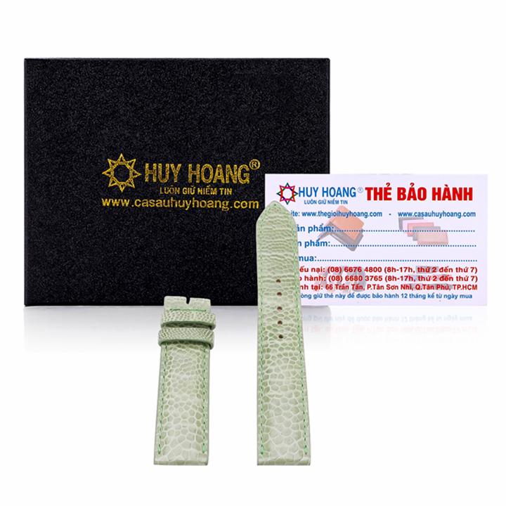 Th8405 - dây đồng hồ da đà điểu size 20 màu xanh lá