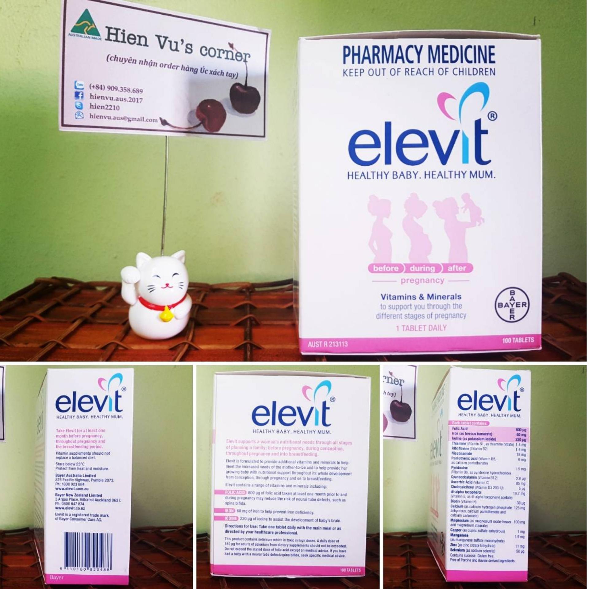 [HCM]Elevit 100 viên hồng