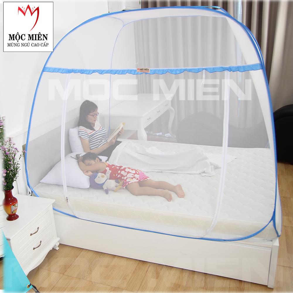 Mùng chụp tự bung cao cấp Mộc Miên - Đỉnh Rộng 1m8 x 2m