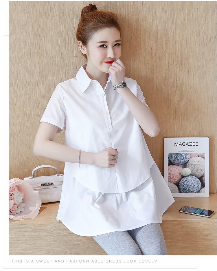 Áo Bầu Trắng Cổ Đức NgắnTay-1255