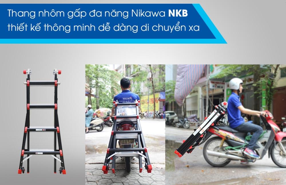 Thang nhôm gấp đa năng Nikawa NKB-44 (Đen)