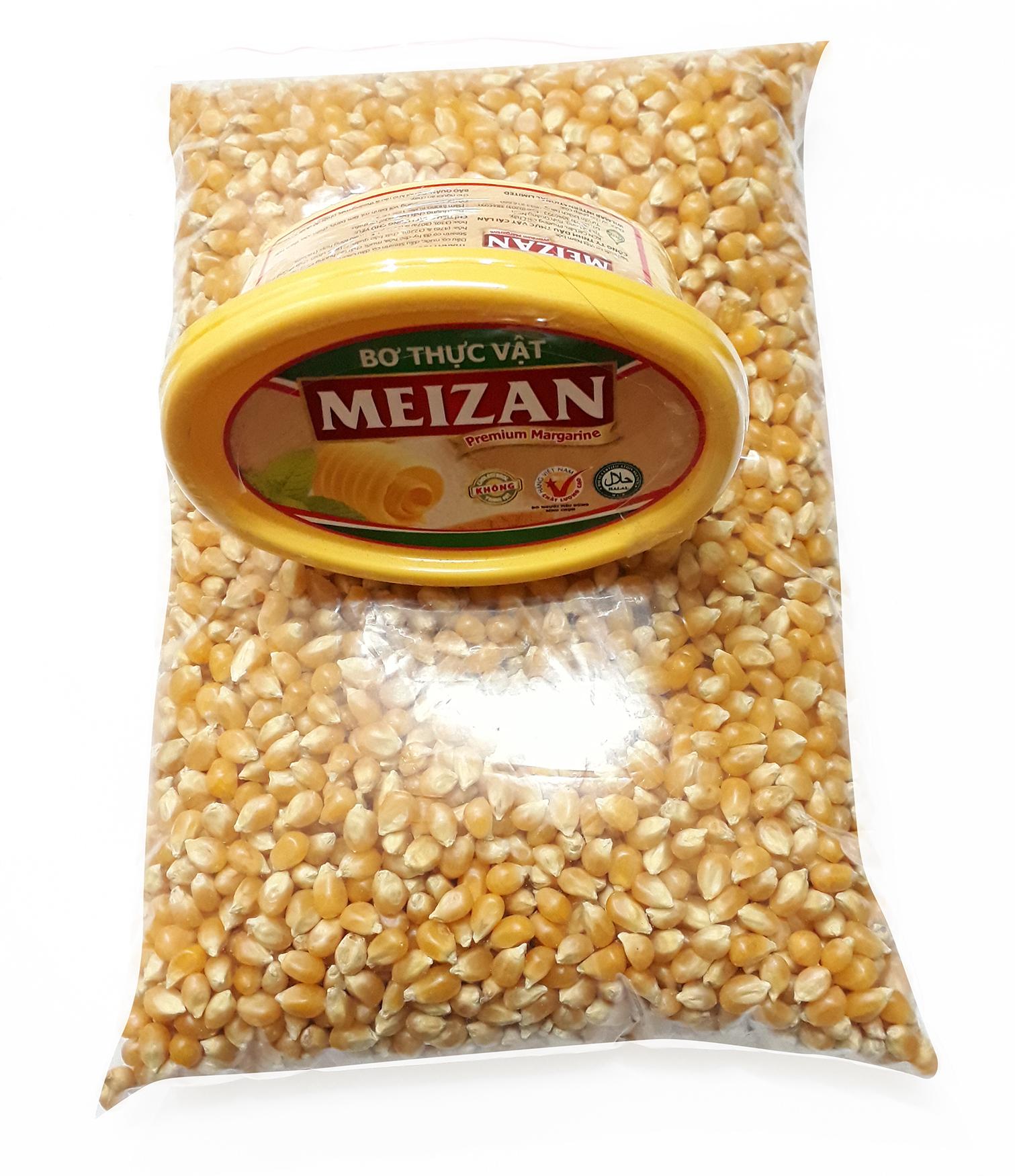 1kg Ngô mỹ hiệu ngôi nhà Nhỏ + Bơ hộp 200g nổ bắp rang bơ