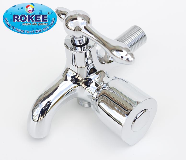 Vòi sen lạnh nhà tắm Rokee - RN460 (Trắng bạc)