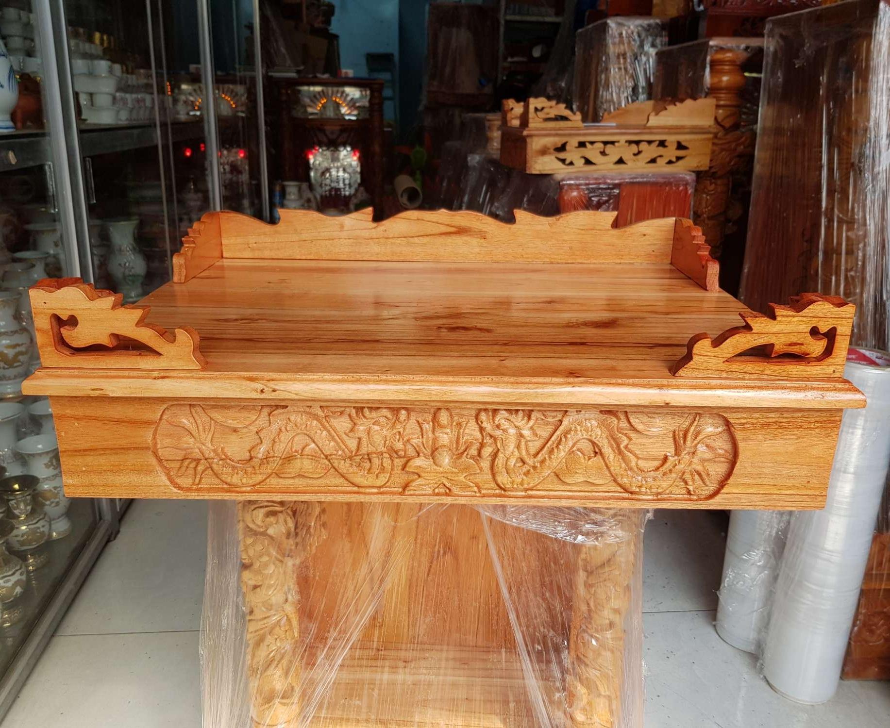 [HCM]Bàn thờ treo tường gỗ xoan ngang 60 cm