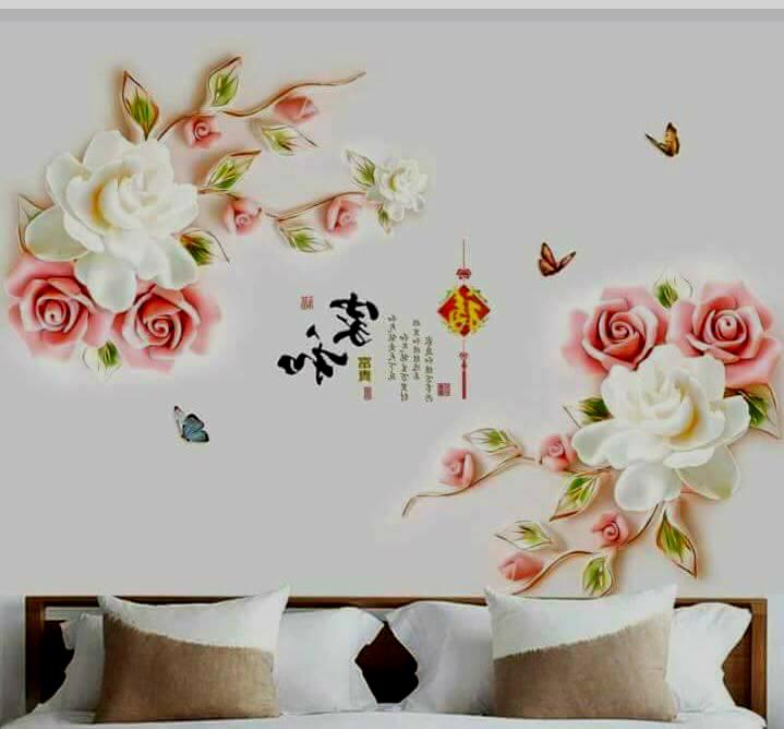 TRANH DECAL HOA HỒNG 3D