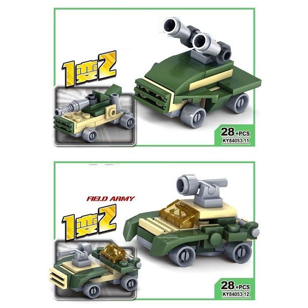 Đồ chơi lắp ráp 16 trong 1 xe quân đội