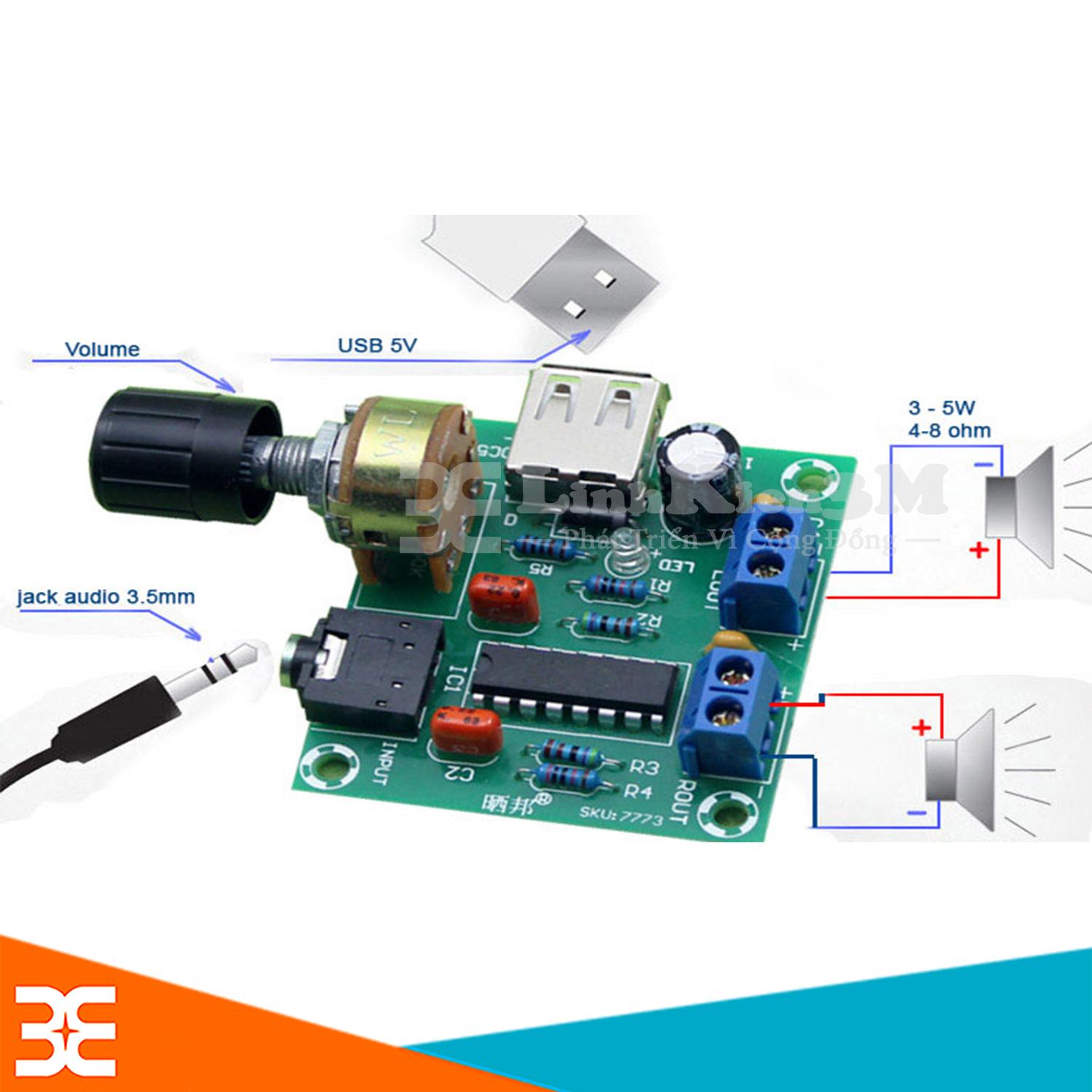 Module khuếch đại audio pm2038 2x5w 5v