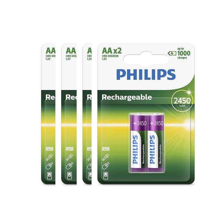 [HCM]Vỉ 2 viên pin sạc AA 2450mAh Philips