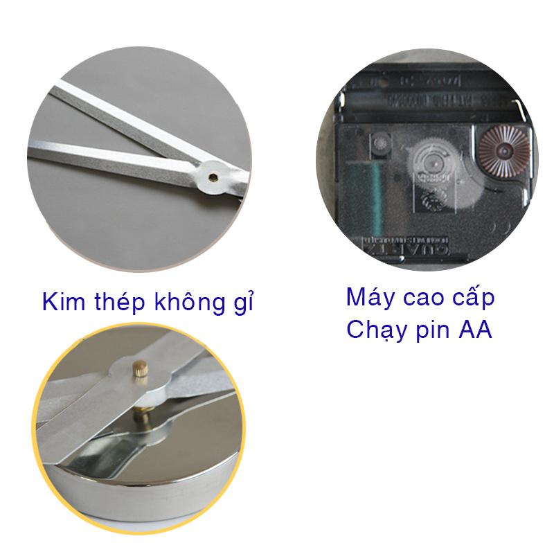 Đồng hồ dán tường tự làm DIY (kim và số màu vàng)