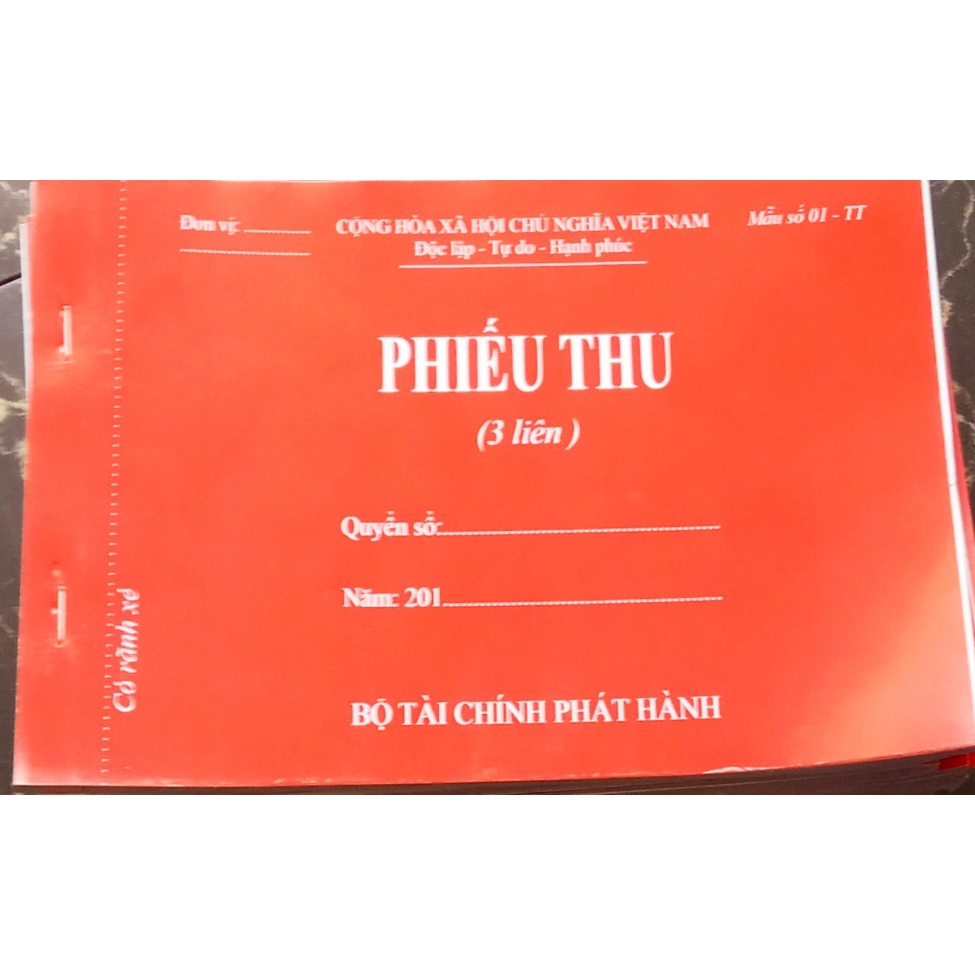 10 quyển phiếu thu 3 liên ( 60  tờ)