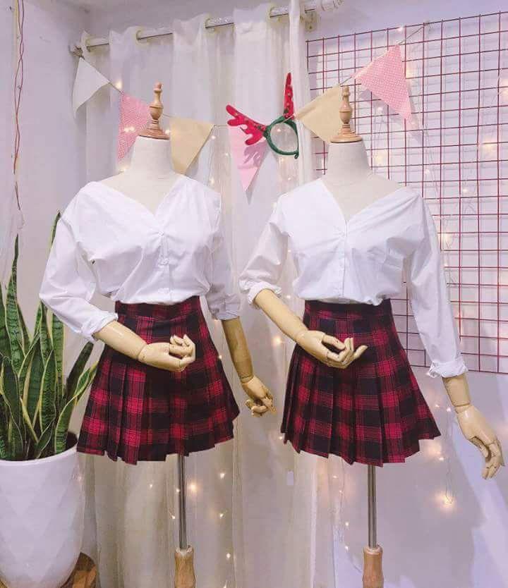 Đầm xếp ly caro bigsize 3XL ( đen đỏ ) big size