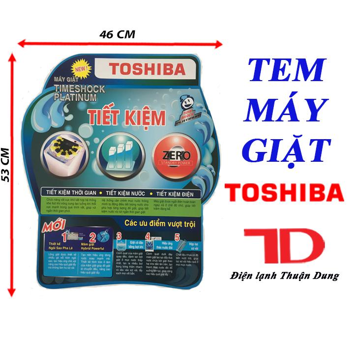 Tem dán máy giặt toshiba, tem dán trang trí máy giặt toshiba, tem dán máy giặt mẫu 2