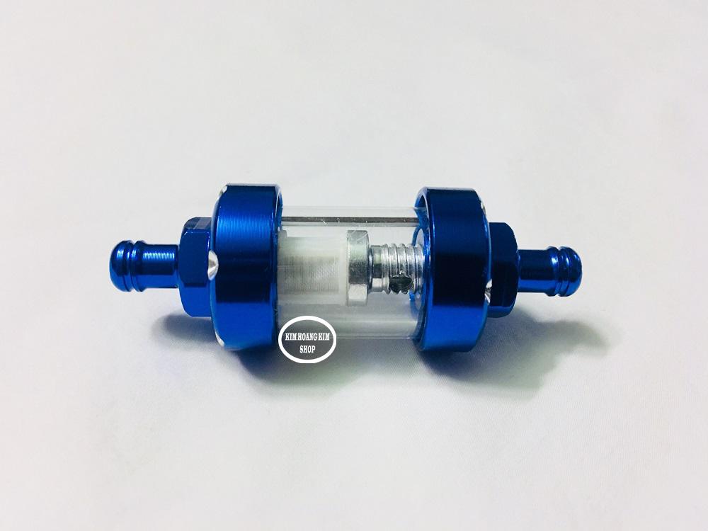 Lọc xăng thủy tinh trong suốt (màu Xanh)