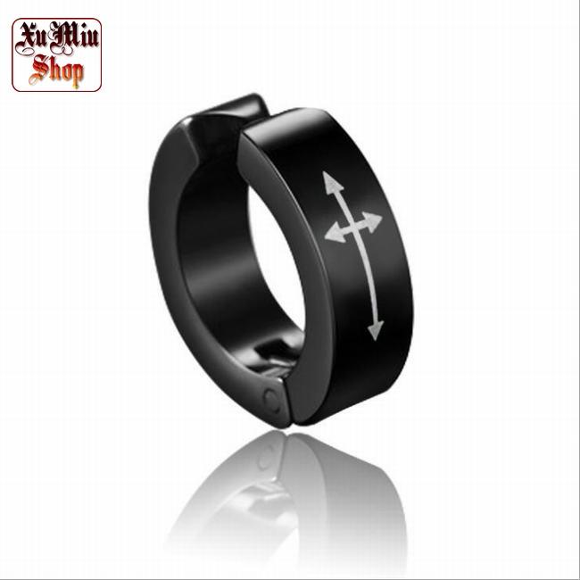 Khuyên kẹp đen Họa tiết Thánh Giá XM29