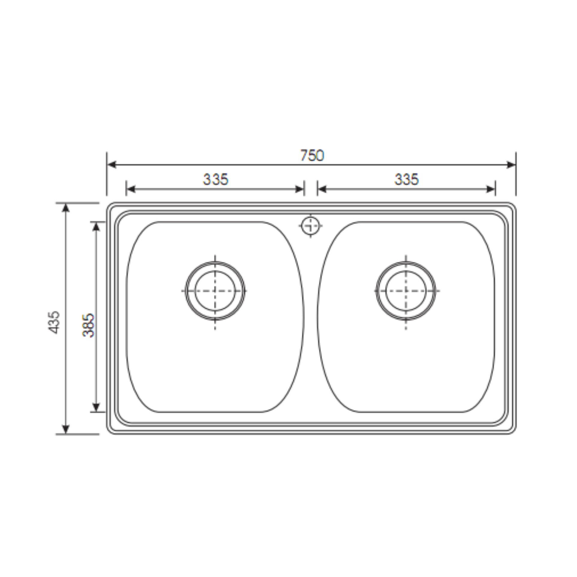 Chậu rửa chén 2 hộc MOEN Model: MCL314