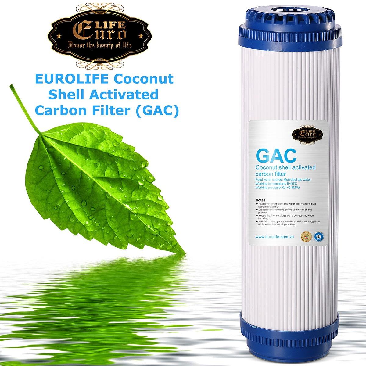 Lõi lọc GAC dùng cho máy lọc RO Eurolife (Granue Activated Carbon filter