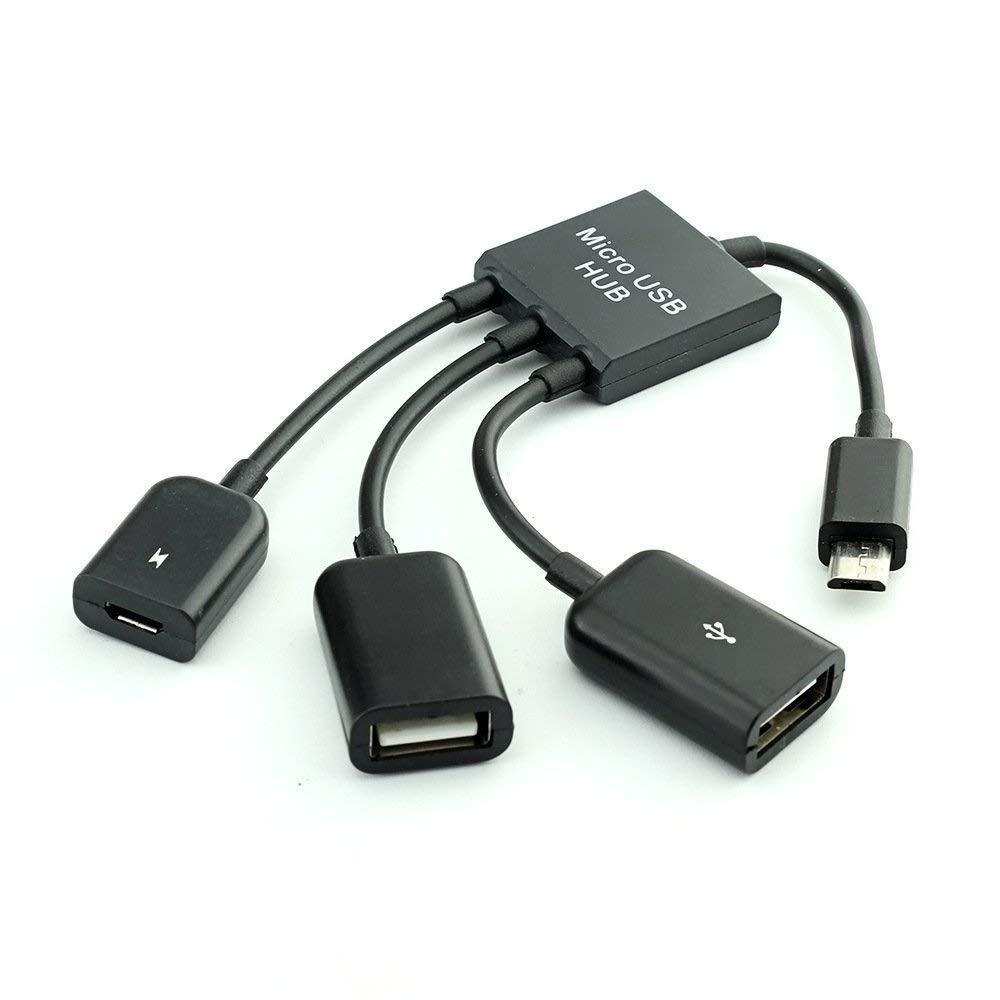 Dual Micro USB Host OTG Hub Adapter Cable For Samsung S4 S5 Tab Note 2 3 4 HTC