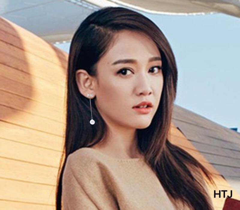 Bông tai bạc ngọc trai thả dài 85k
