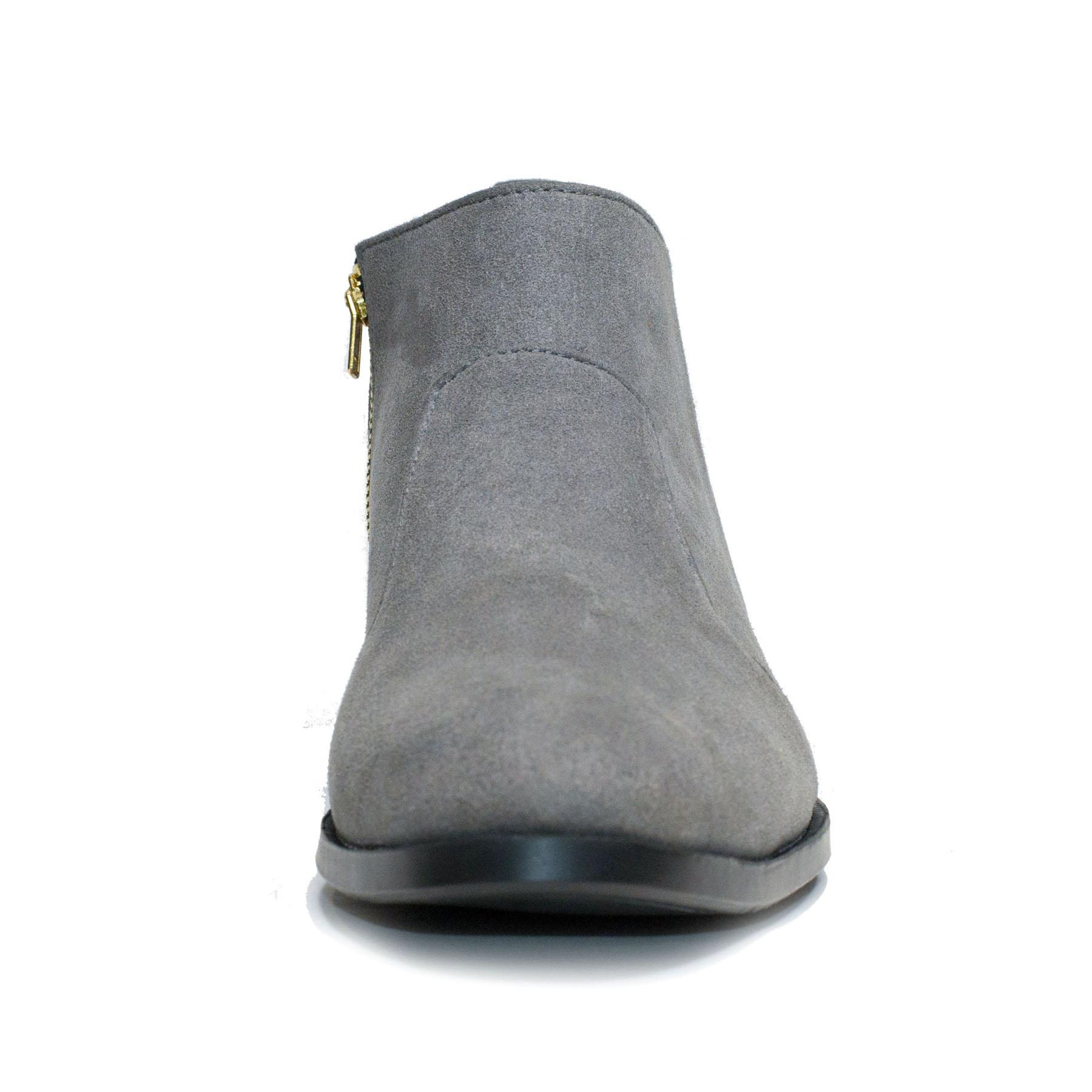 Giày Chelsea boot nam đẹp cổ khóa da xám CB523(TL)