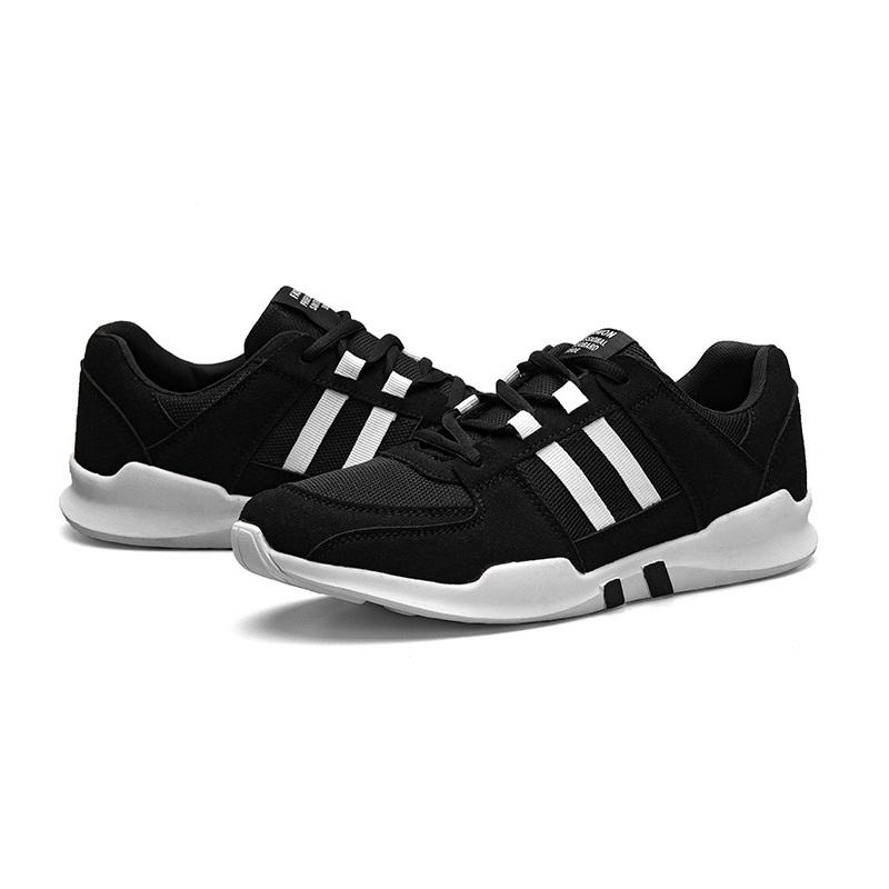 Giày Sneaker Nam Đen 2 Sọc Trắng Thể Thao