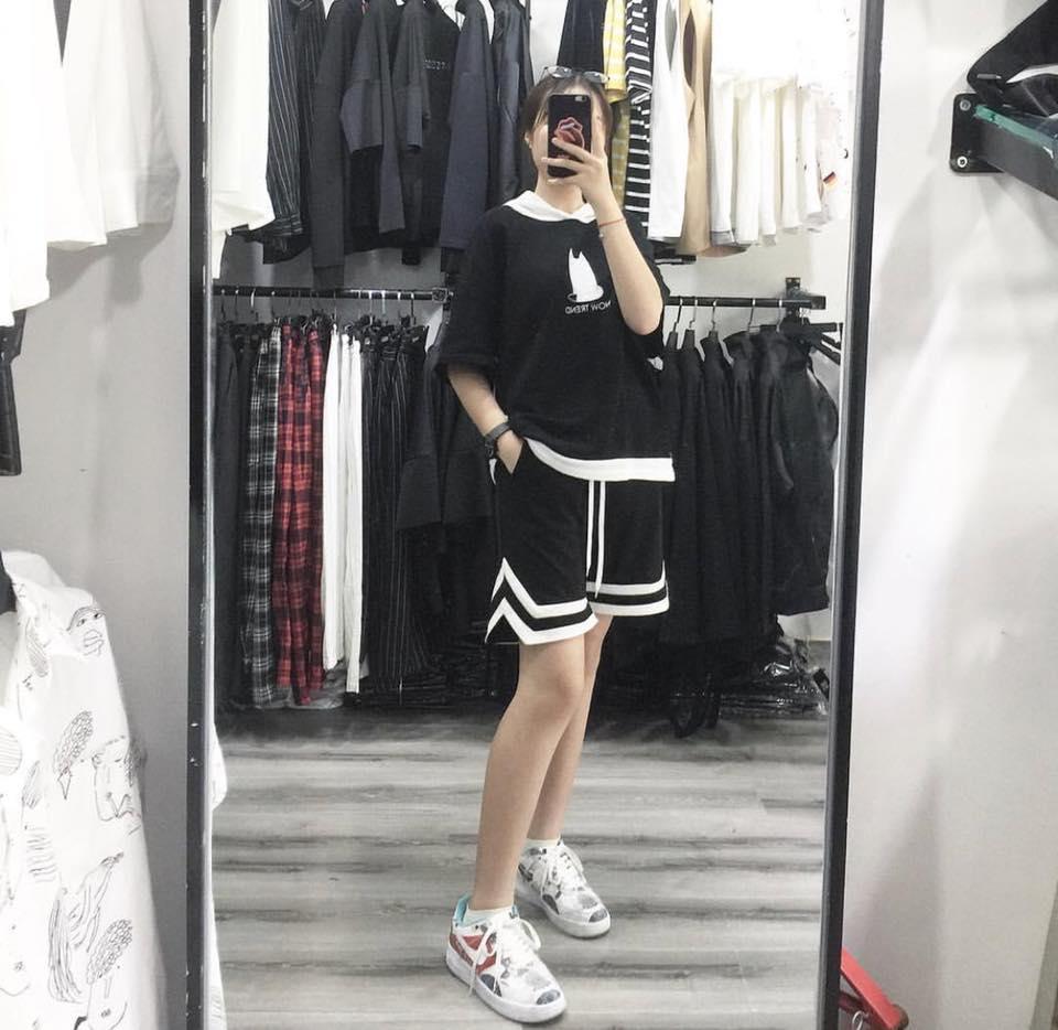 [HCM]Quần short V line đen cho nam nữ