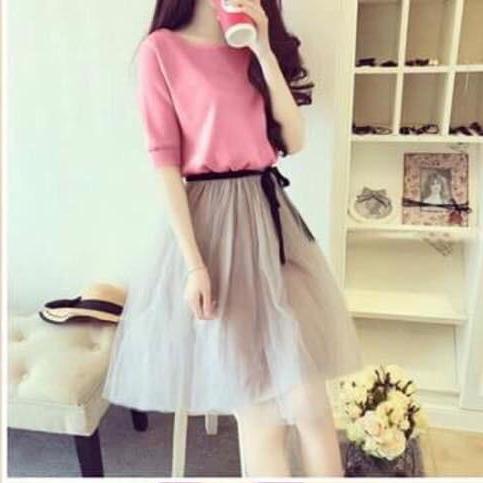 sét áo và váy lưới xòe fashionlyly