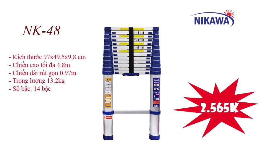 Thang nhôm rút đơn Nikawa NK-48