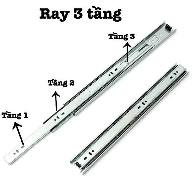 Ray Trượt Ngăn Kéo 3 Tầng 30cm ( Bạc)