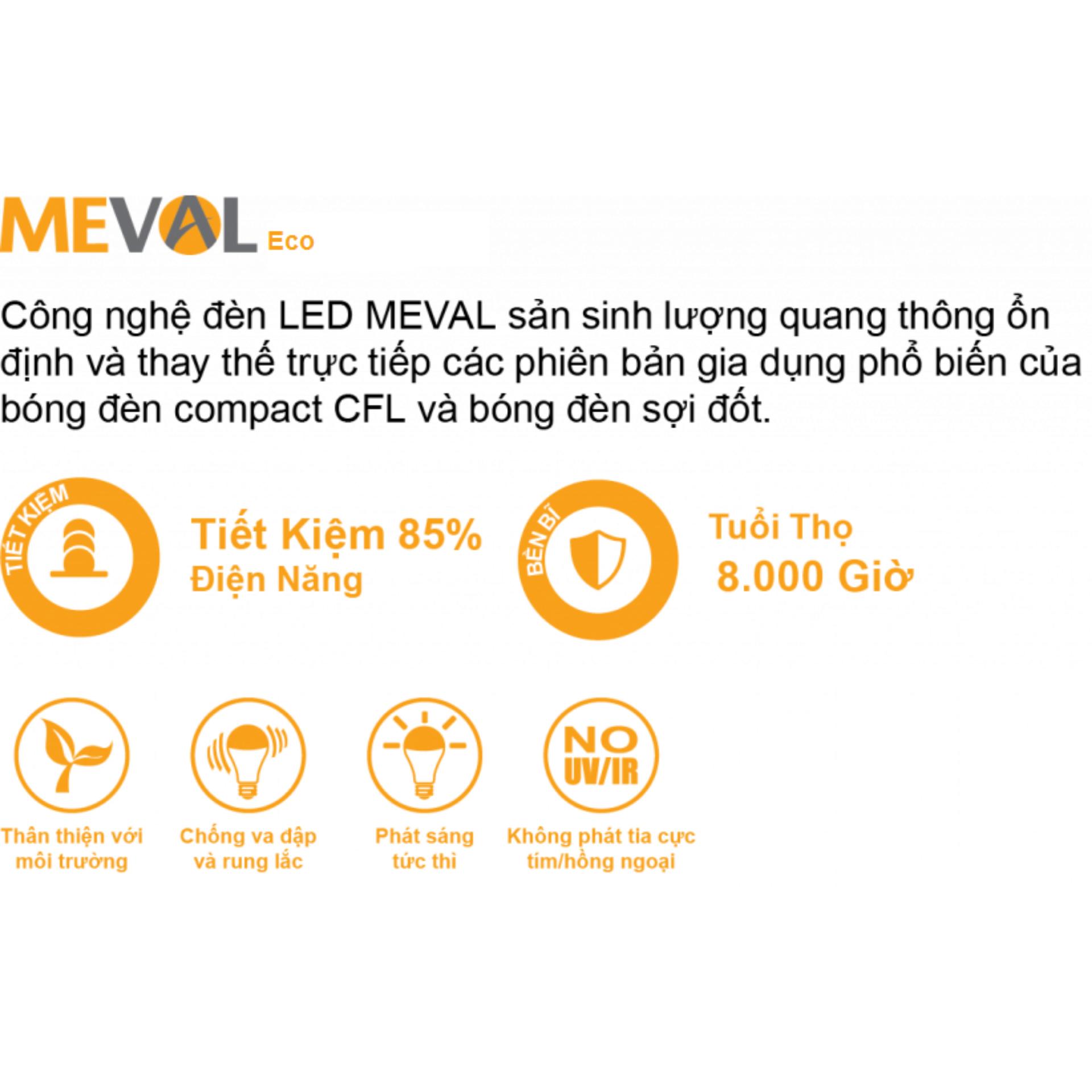 Bóng đèn tròn Eco Ledbulb Meval 13W 6500K E27 ( Nhập Singapore ) - Huy Tưởng