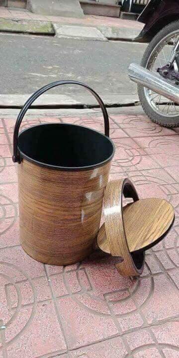 THÙNG ĐỰNG RÁC NHỰA GIẢ VÂN GỖ