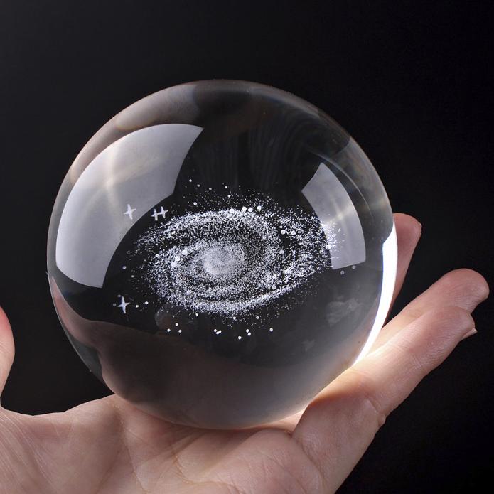 [HCM]Quả cầu thủy tinh thiên hà 3D - Galaxy Ball 6cm (Tặng LED rời)