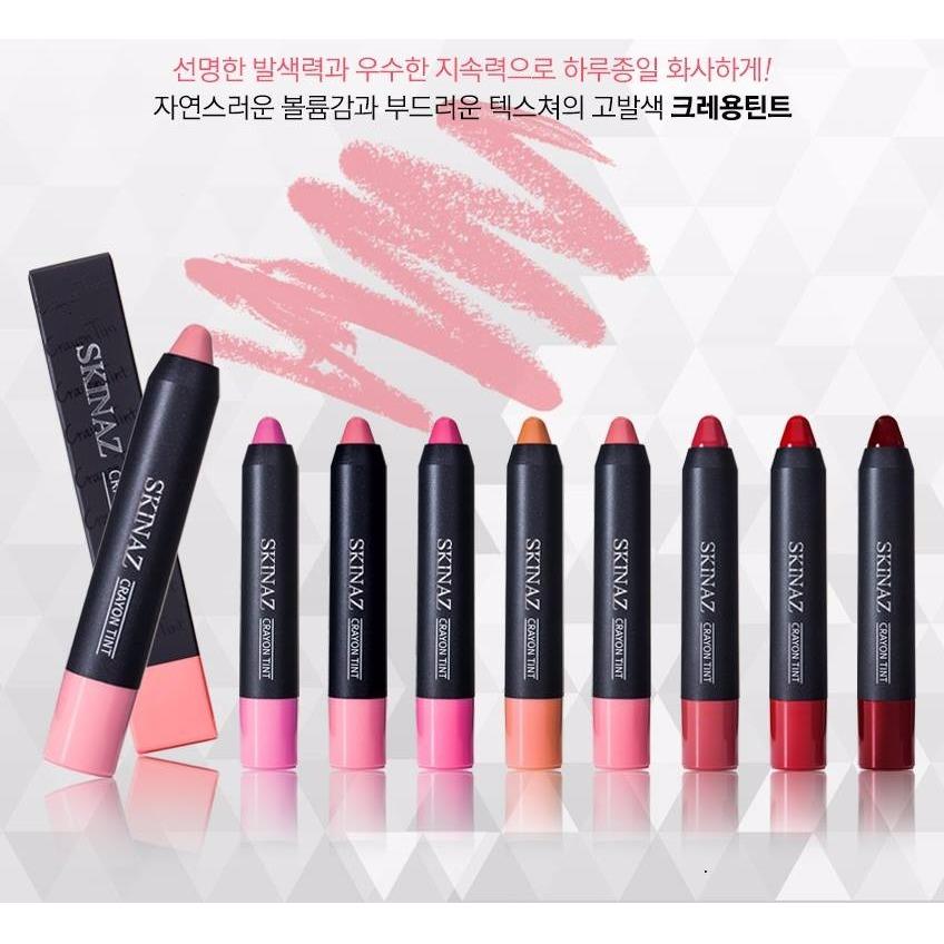 [HCM]Son Môi Bút Chì Crayon Tint SKINAZ Hàn Quốc