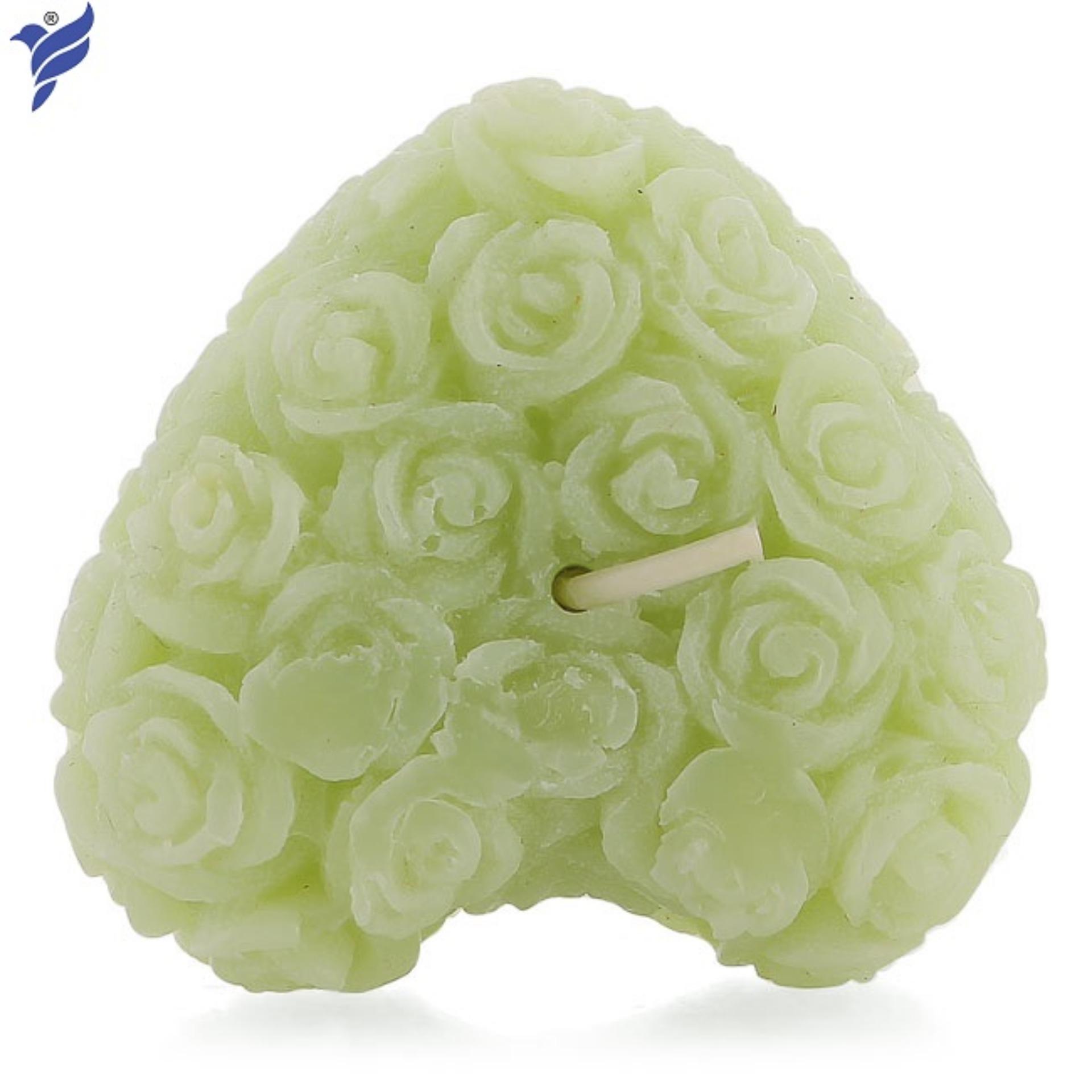 Nến thơm décor hoa hồng hình trái tim MIC5067 (Xanh lá)