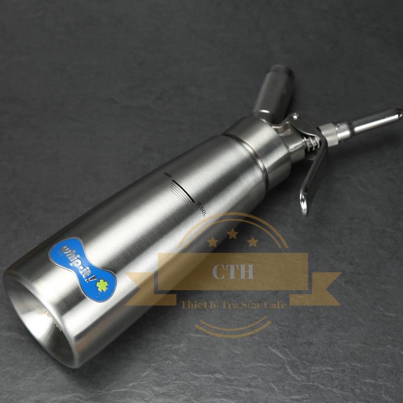Bình xịt kem tươi Whip-it Inox 500ml (Bạc)