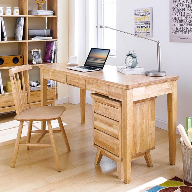 [Freeship][Trả góp 0%] Bàn làm việc, học tập 3 ngăn kéo IBIE NB-Natural gỗ cao su màu tự nhiên