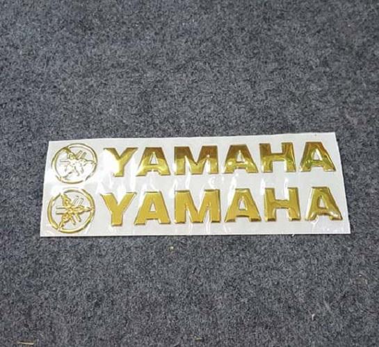 Bộ 2 miếng dán nổi chữ Yamaha ( Vàng)