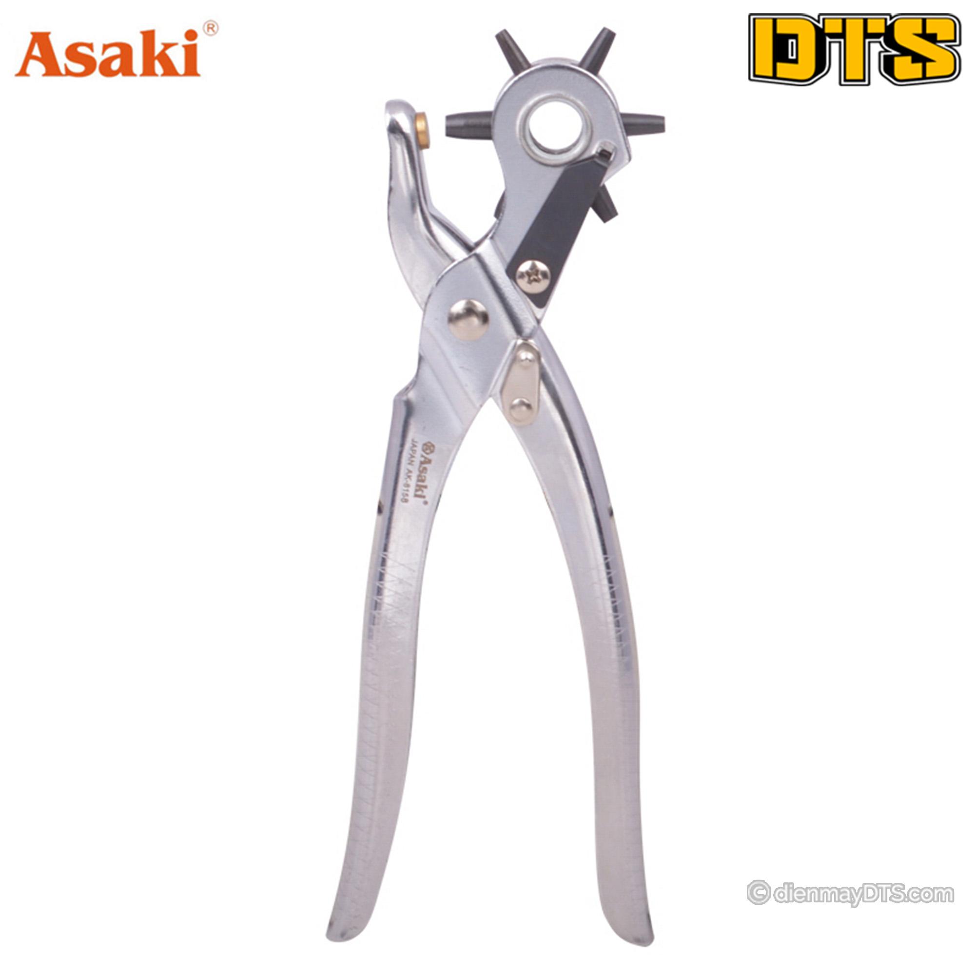 Kìm bấm lỗ thắt lưng, dây nịt, đa năng Asaki AK-8158