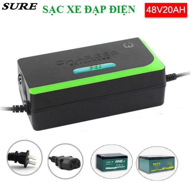 Sạc bình ắc quy xe đạp điện, xe máy điện, ô tô điện 48V-20mah sạc xe đạp điện 48v