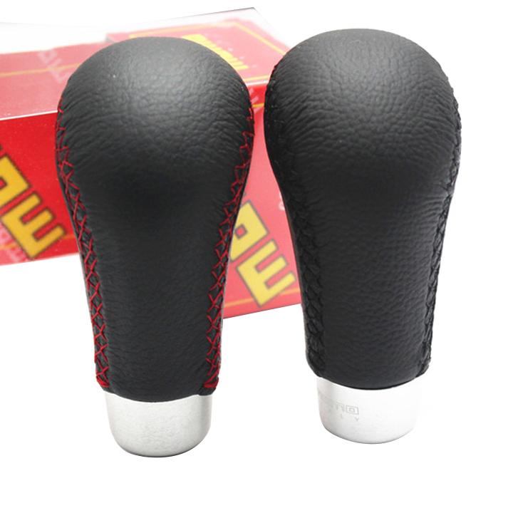 Bọc Cần Số Ô Tô Bọc Da Cao Cấp CS02 (đen chỉ đỏ)