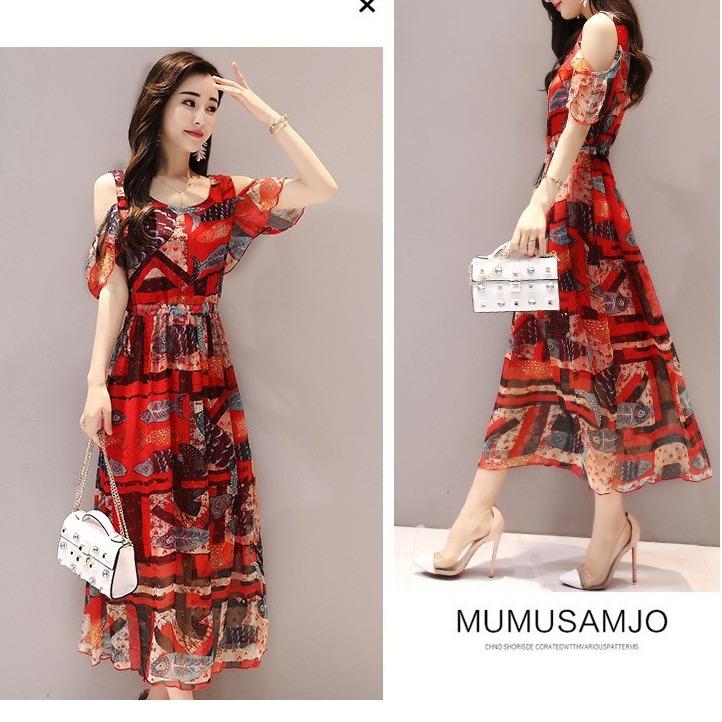 Đầm maxi hoa duyên dáng cao cấp nt4305