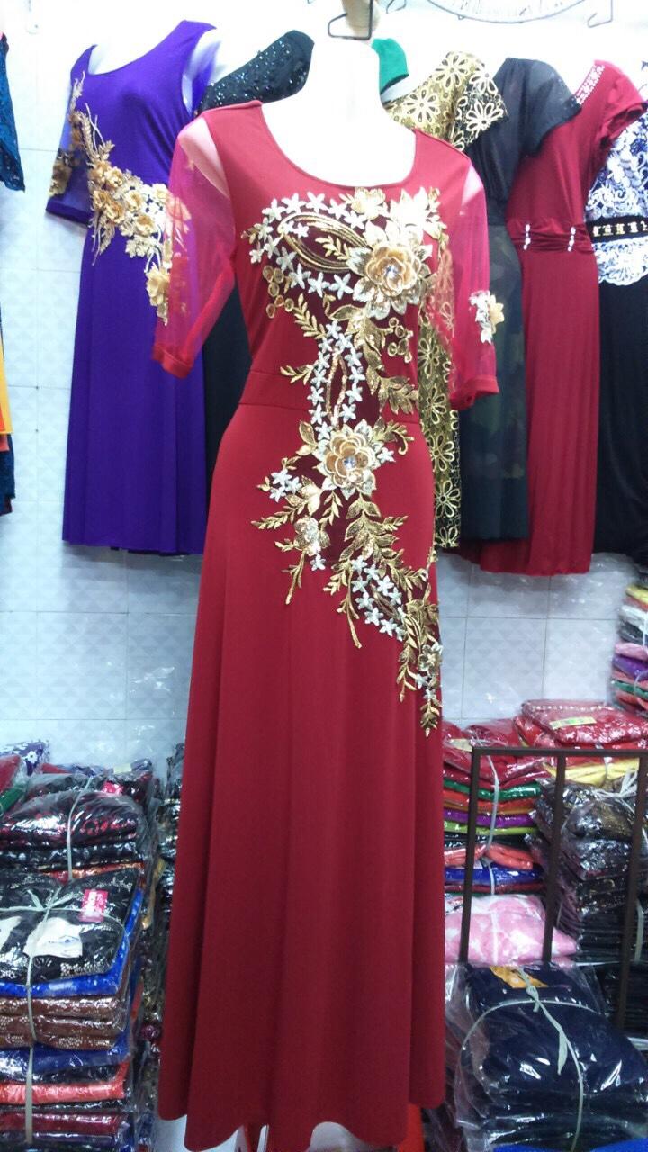Đầm dạ hội trung niên cao cấp dáng dài