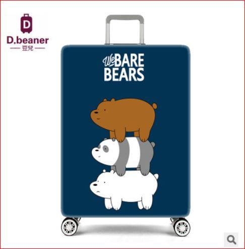 Túi bọc bảo vệ vali We Bare Bears ( màu xanh than, sz M 22-25 inch)