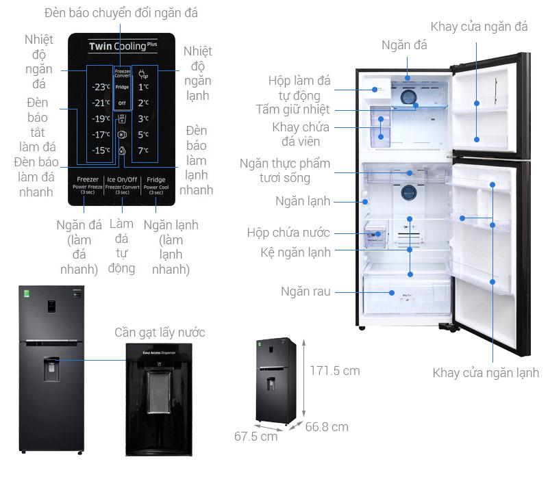 [Trả góp 0%]Tủ lạnh Samsung Inverter 360 lít RT35K5982BS/SV Mới 2018