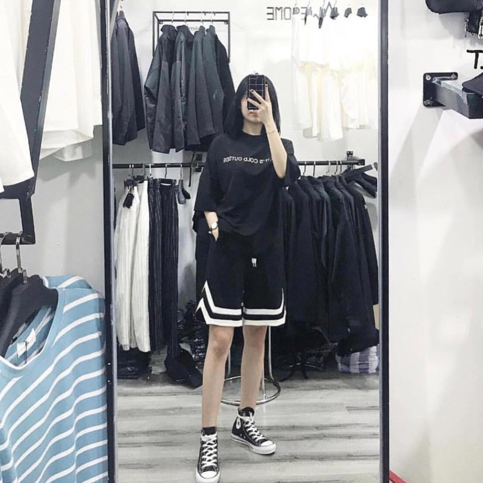 [HCM]Quần short V line đen cho nam nữ