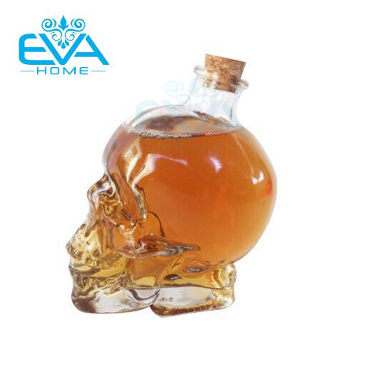 (LOẠI NHỎ) Bình thủy tinh đầu lâu nút bần 180ML