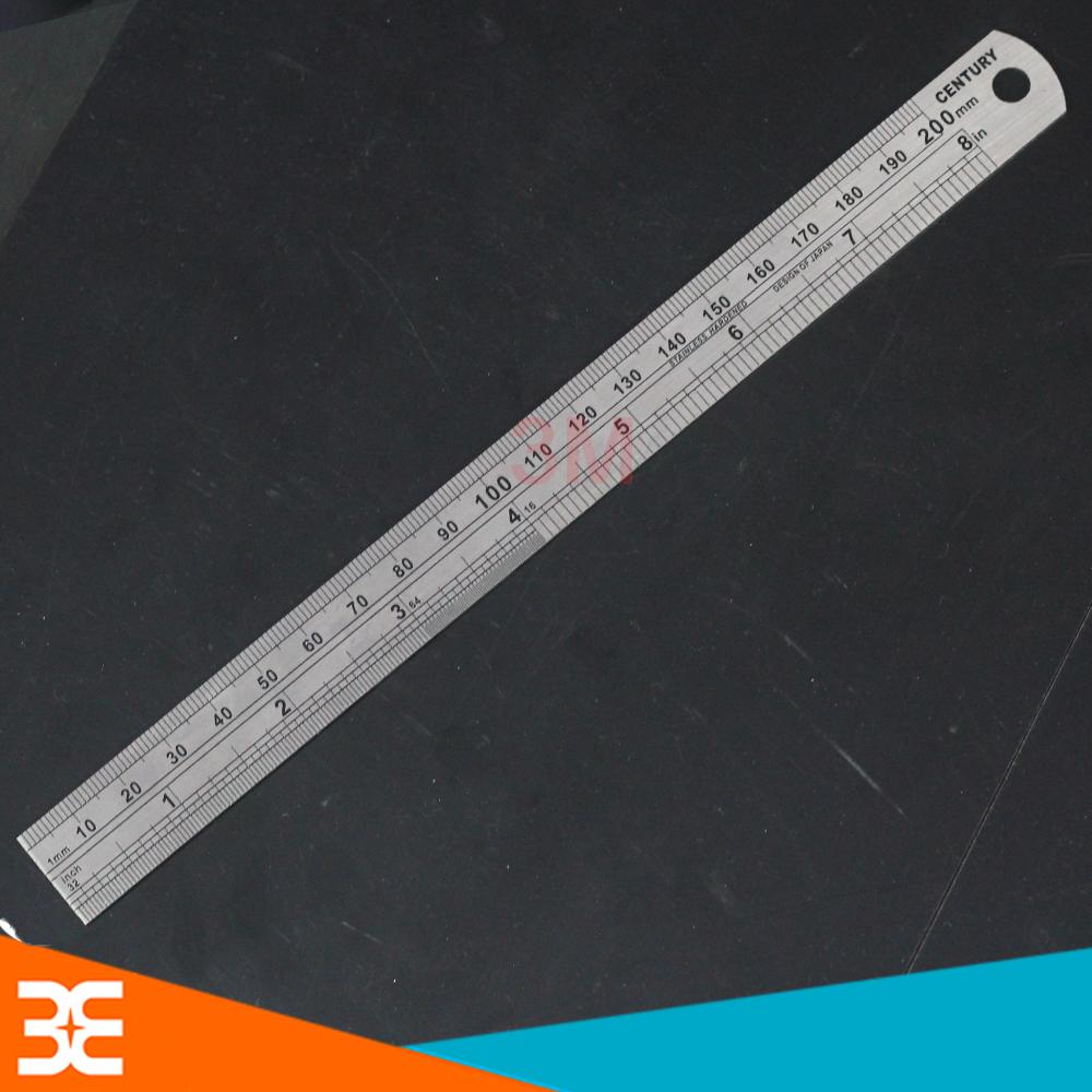 Thước Kỹ Thuật 20cm Loại Dày Dặn, Mạ Inox