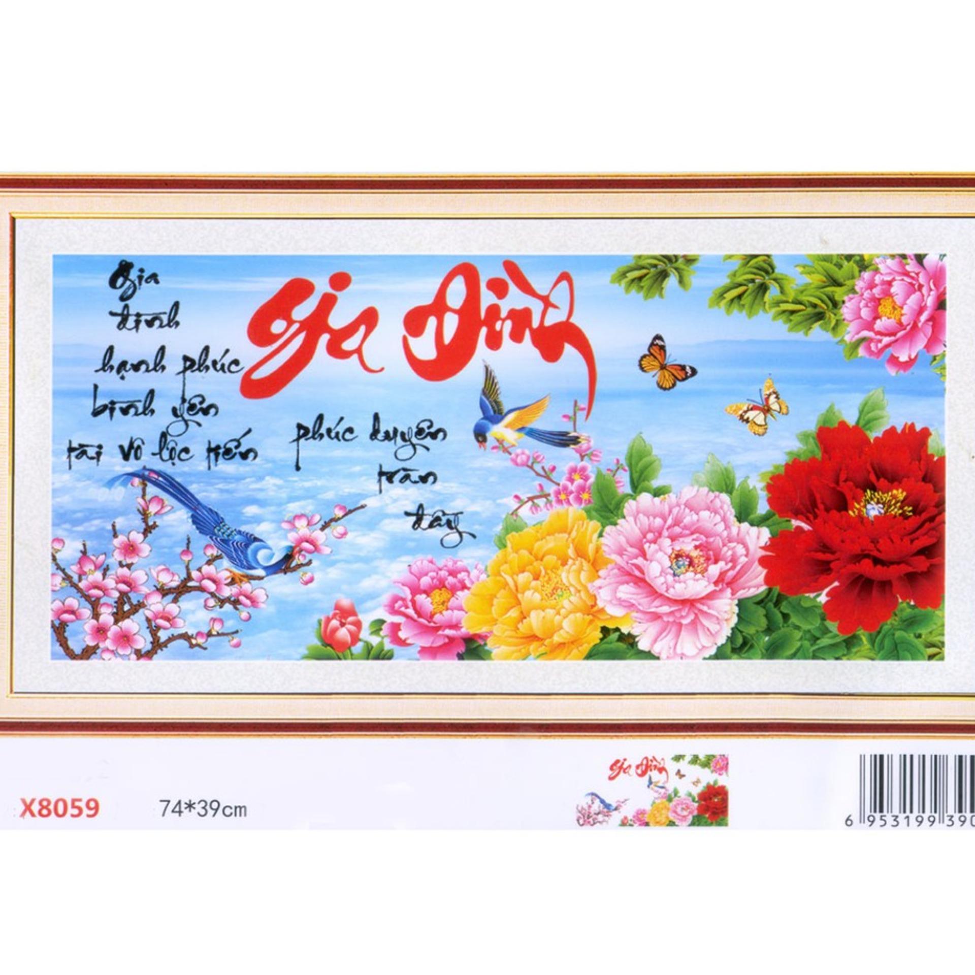 Tranh thêu chữ thập gia đình-X8059-Ngọc Thịnh